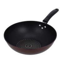 Royalford RF9768 32Cm Carbon Steel Wokpan - Long Handle Non-Stick Wokpan - Frying Pan, Black-Coated Saucepan Cookware | Ideal for Perfect For Frying, Steaming, Roasting, Making Soup & More