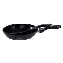 Royalford RF9857 2Pcs Aluminium Fry Pan Set with Durable Granite Coating - High-Quality Die-Cast Aluminium Construction, Non-Stick Pans for Gas, Induction & Ceramic Hobs | PFOA & PTFE Free | Thick Bottom
