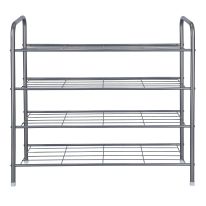 Royalford 4 Tier Metal Shoe Rack - Portable Light Weight Shoe Storage Organizer Unit Entryway Shelf Stackable Cabinet | Flat Shelves, Large Stackable | Perfect for Bedroom, Closet, Entryway, Dorm Room