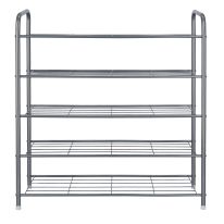 Royalford 5 Tier Metal Shoe Rack - Portable Light Weight Shoe Storage Organizer Unit Entryway Shelf Stackable Cabinet | Flat Shelves, Large Stackable | Perfect for Bedroom, Closet, Entryway, Dorm Room