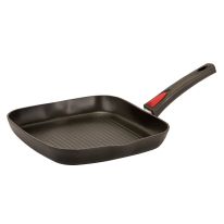 Royalford RFU9080 28 CM Forged Grill Pan - Detachable Handle, Oven Safe, Induction Bottom, 2 Pouring Spouts, 3MM Thickness, Aluminum Alloy