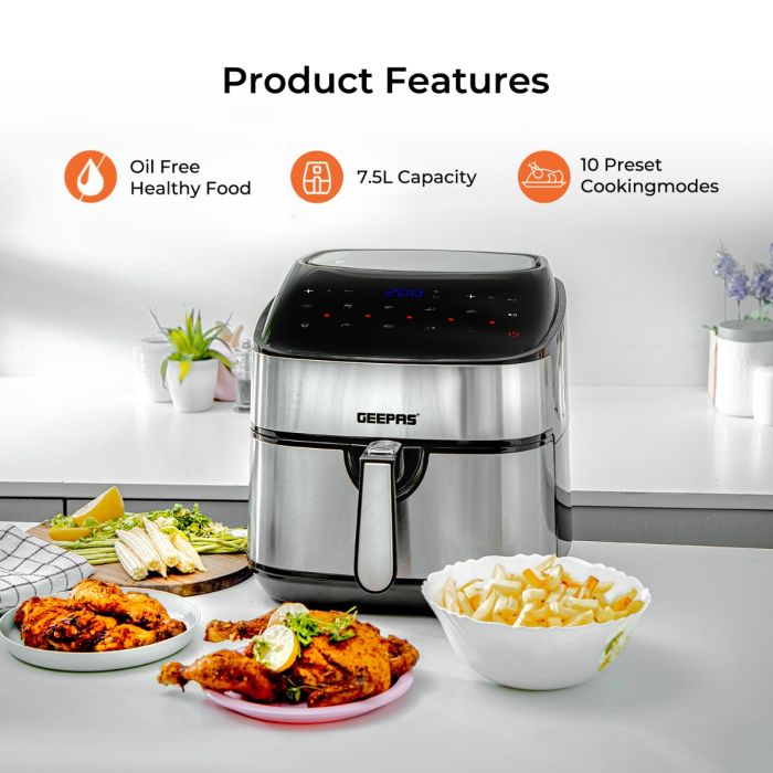 5.5L Big Capacity Portable Air Fryer with Digital Touch Screen