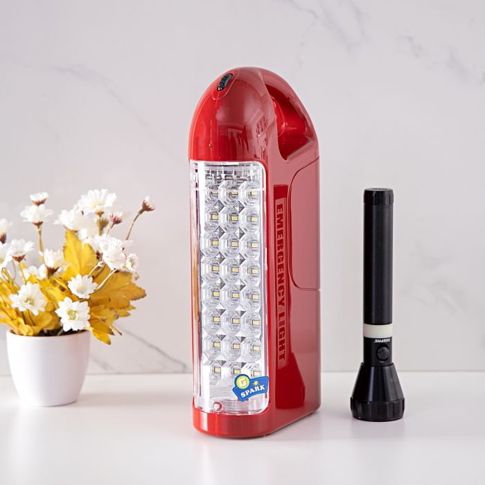 Geepas Rechargeable LED Lantern & 1Pc Torch, Emergency Lantern with Light  Dimmer Function