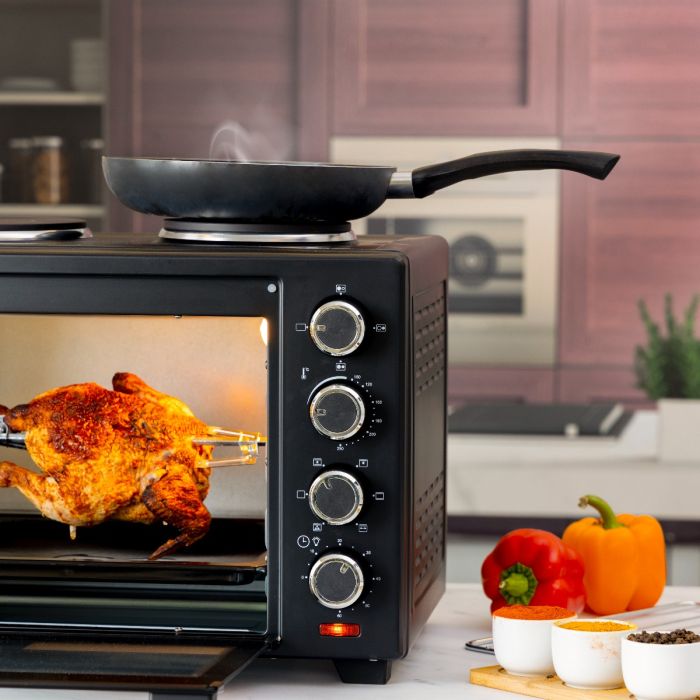 Pizza Rotisserie Electric Countertop Toaster Oven With Double Infrared  Heating