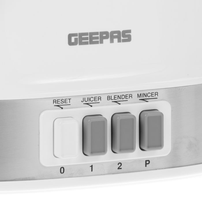 Geepas 1200W Compact Food Processor and Blender, Stainless Steel