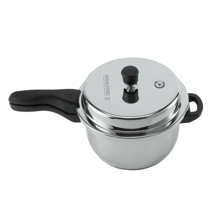 Royalford 5L Stainless Steel Pressure Cooker - Comfortable Handle