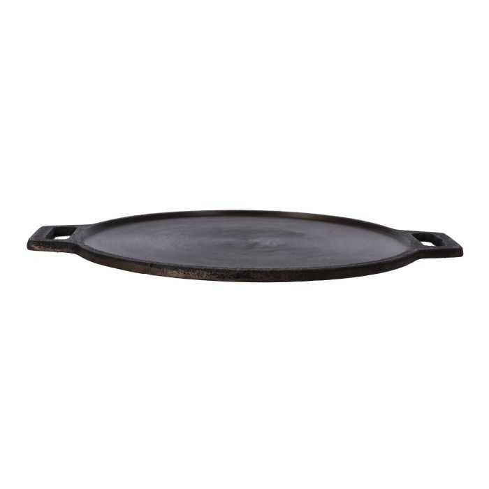 Black Square Handled Iron Dosa Pan, Round